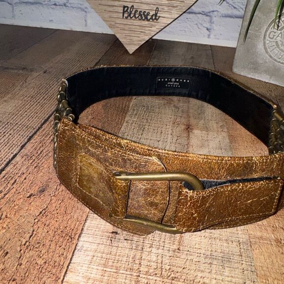 Suzi Roher womens size small plus vintage stretch adjustable italian buckle belt - Picture 4 of 13